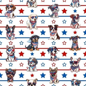 Patriotic Pups Striped