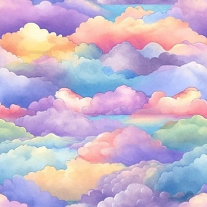 Sky Clouds Rainbow Tones