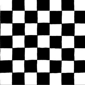 Hand Drawn Checkerboard BW