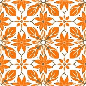 Orange Geometric Block Print