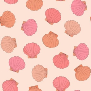 Scattered Shells in Blush- Large- 10"x10"
