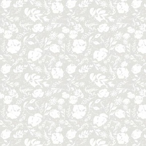 Small white flowers on beige / ditsy floral
