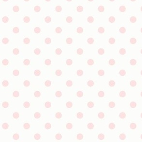 Dotty: Pastel Millennial Pink & White Polka Dot, Pink Polka Dotted