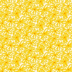Outline Floral - Yellow