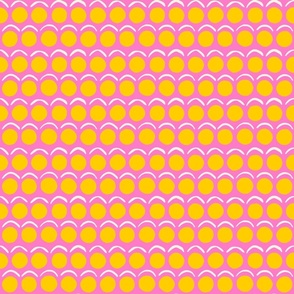 Crescent Polka - Pink & Yellow