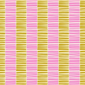 Stripe Blocks - Pink & Olive