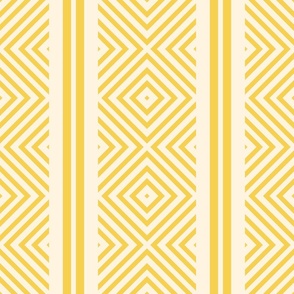 Festive Diamond Stripes / Geometric / Pineapple Cream / Large