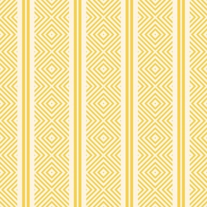 Festive Diamond Stripes / Geometric / Pineapple Cream / Medium