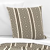 Festive Diamond Stripes | Geometric | Black Cream | Large