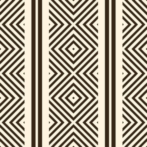 Festive Diamond Stripes / Geometric / Black Cream / Large