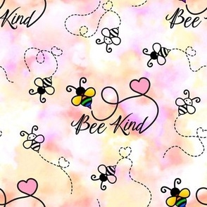 Bee Kind! Over Pink and Yellow