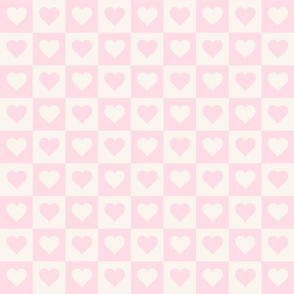 Love in Squares: 2 Inch Checkered Heart Pattern Light Pink