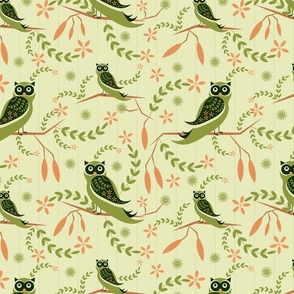 Medium-Birds of Prey the decorated owl in Green