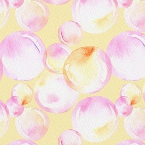 Watercolor Bubbles pink & yellow