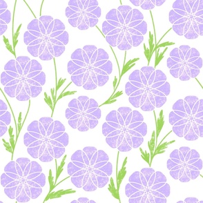 Geometric Retro Floral in Violet Large