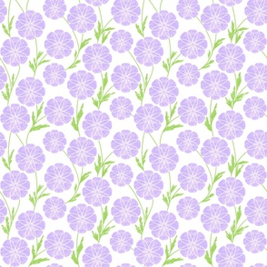 Geometric Retro Floral in Violet Medium