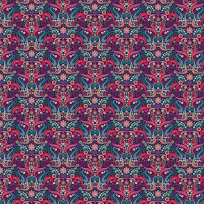 Psychedelic 70s paisley burgundy multicolor small by Pippa Shaw