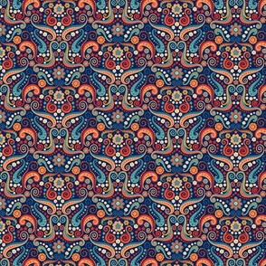 Psychedelic 70s paisley copper peacock medium by Pippa Shaw