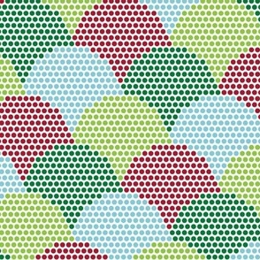 Christmas Polka dot in Red, Green, and Vintage Blue on White bg - large scale - 0015_B_L