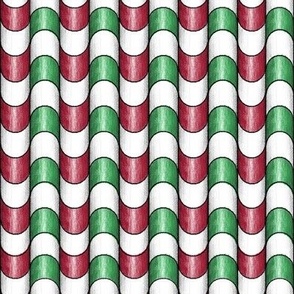 Noel Candy Canes Stripes, Retro, Red Green, large scale - 0013-A-L