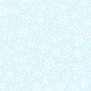 Hand-drawn Snowflakes on Light Blue bg - large scale - MD0011-C-L