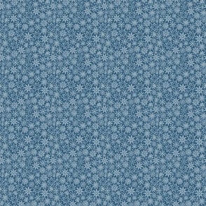 Hand-drawn Snowflakes on Navy Blue bg - small scale - MD0011-D-S
