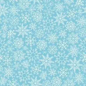 Hand-drawn Snowflakes on Vintage Blue background - large scale - MD0011-A-L