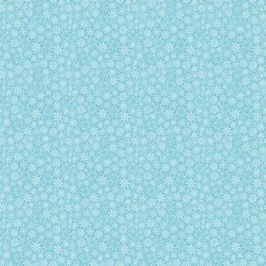 Hand-drawn Snowflakes on Vintage Blue bg - small scale - MD0011-A-S