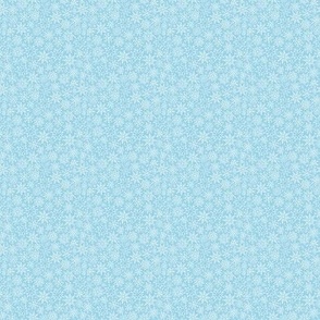 Hand-drawn Snowflakes on Sky Blue bg - small scale - MD0011-B-S