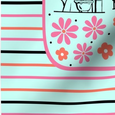 14x18 Panel Sassy Ladies Clean Kitchen Dirty Mind on Mint for DIY Garden Flag Small Wall Hanging or Hand Towel