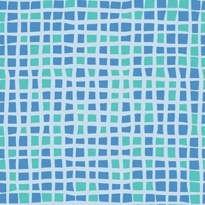 Checkerboard in blues and green