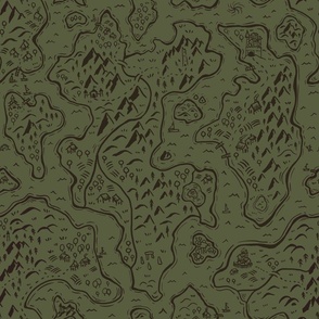 Old School Fantasy Map // medium scale // dark green and black