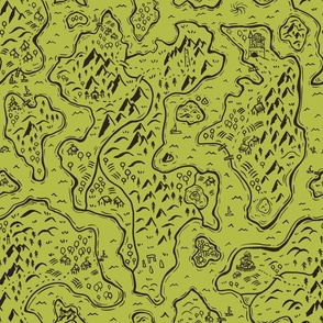 Old School Fantasy Map // medium scale // spring green and black