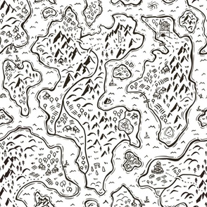 Old School Fantasy Map // medium scale // black and white