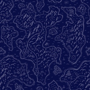 Old School Fantasy Map // medium scale // indigo blue