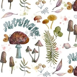 Watercolor Mushrooms