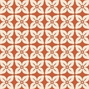 Dogwood Flower Geometric in Red and Cream