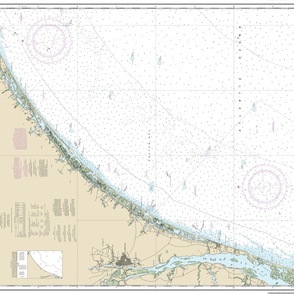 NOAA nautical chart #11539 North Carolina, New River Inlet to Cape Fear 42x32.5"