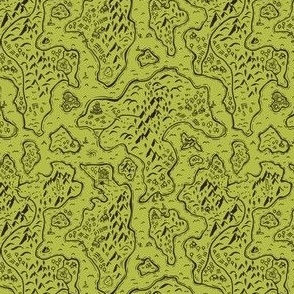 Old School Fantasy Map // x-small micro // black and spring green