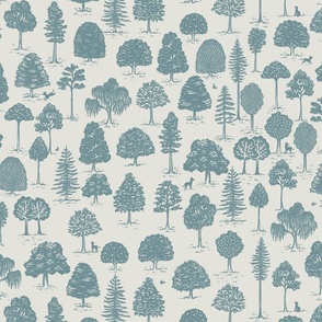 Woodland Adventures Blue Large Print