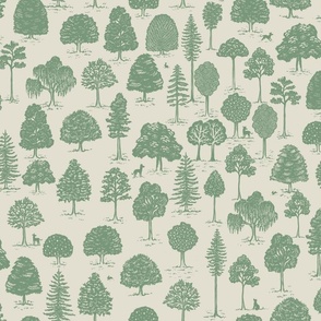 Woodland Adventures Green Large Print