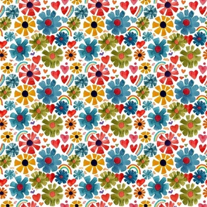 Hippie at Heart - Happy flowers white S