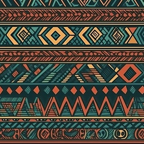 Bright Multicolored Geometric Aztec Pattern