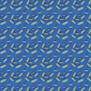 Flying Saucer MCM Blue Background