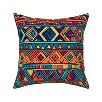 Bright Multicolored Geometric Aztec Pattern