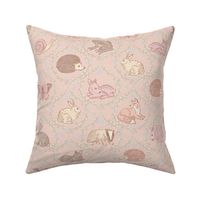 Forest Animals Ogee - Pink