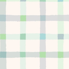 Groovy Gingham Irregular - Greens and Grays