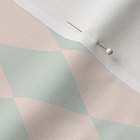 Harlequin Diamond Check - Mint and Blush