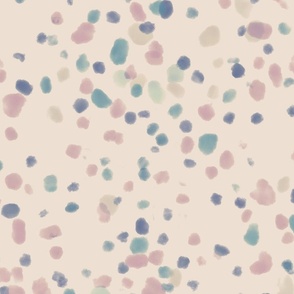 terrazzo speckle pink pale apricot watercolor dots large scale