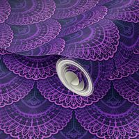 Lace Fantasy Dragon Mermaid Scales in Amethyst Purple | Costume Elegant Fish Scallop Crochet